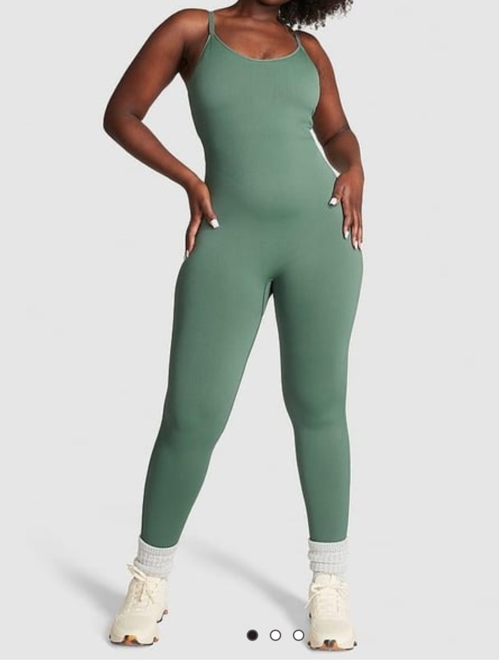 NWT Pink by Victoria's Secret Green Seamless Jumpsuit Size M